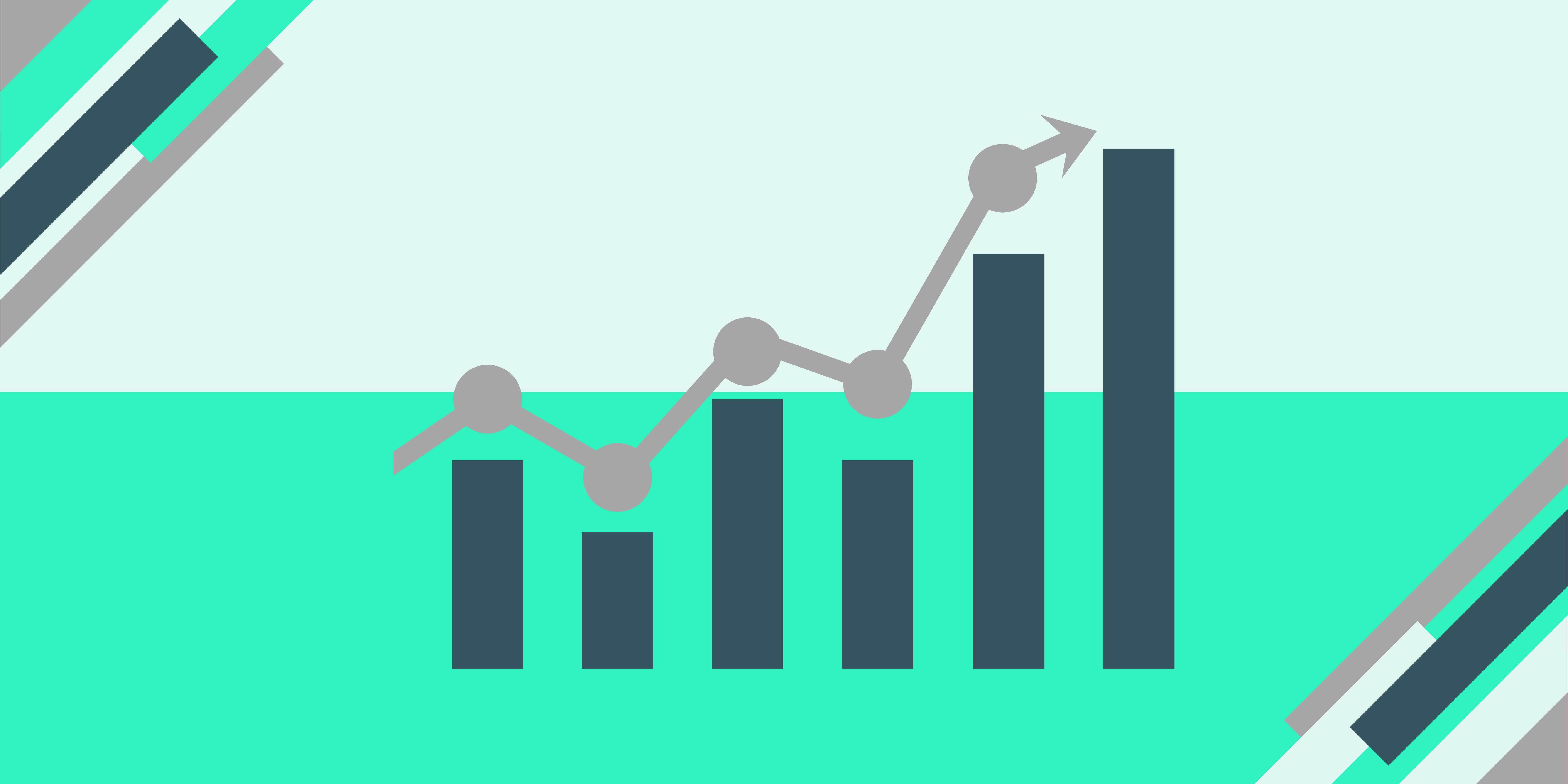 Chart showing sales from dropshipping increasing month by month